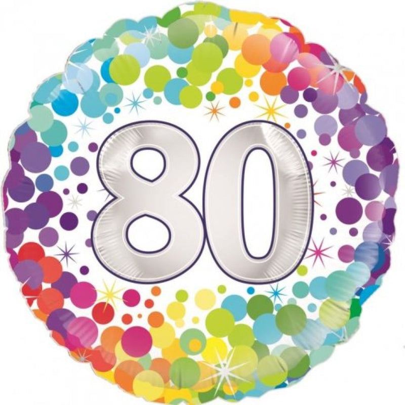 Foil Balloon 18"Happy Birthday 80th Confetti image 0