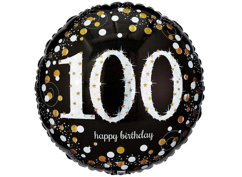Foil Balloon 100th Birthday - Sparkling