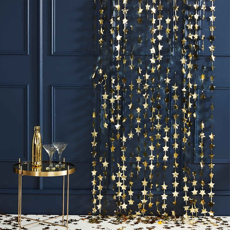 Gold Star Fringe Curtain Backdrop image 0
