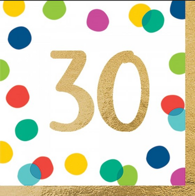 30th Birthday Napkins Happy Dot image 0