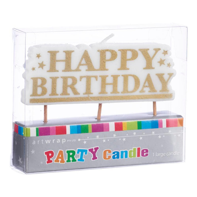 Happy Birthday Candle Gold image 0