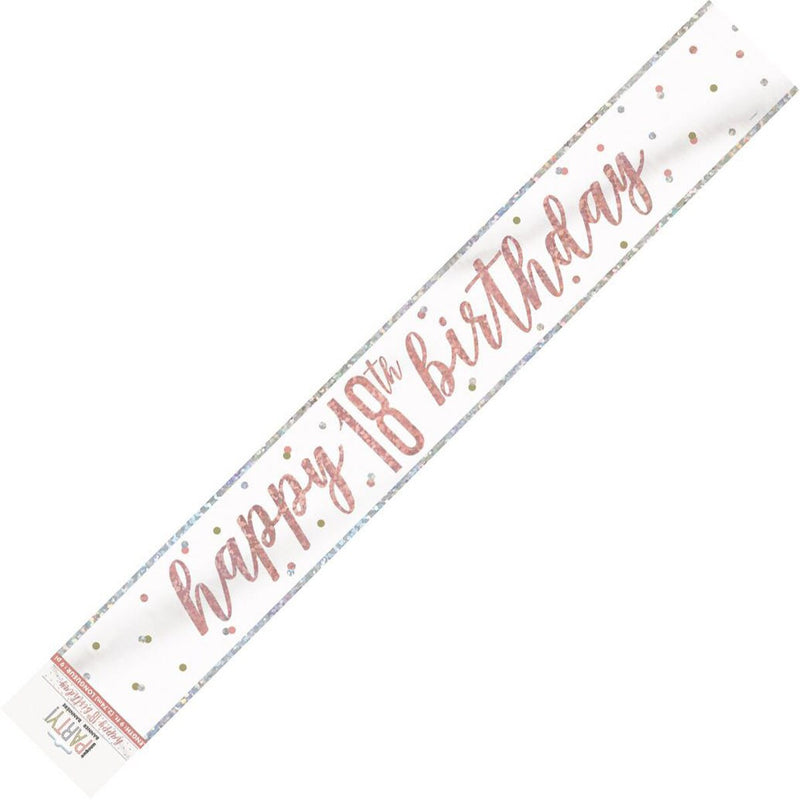 Banner Happy 18th Birthday - Rose Gold