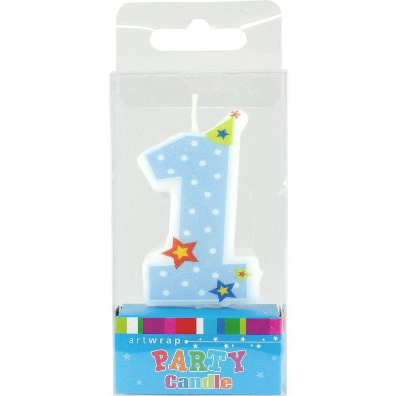 Candle 1st Birthday Blue