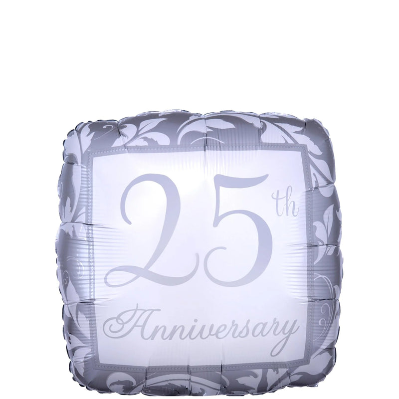 Foil Balloon Silver 25th Anniversary