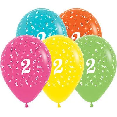 Uninflated - Balloon Single 2nd Birthday Assorted