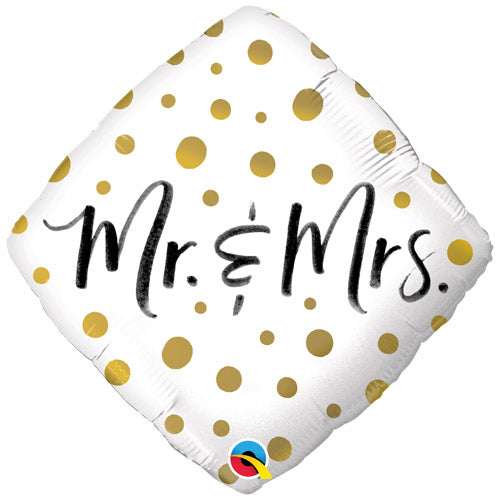 Foil Balloon Mr & Mrs Gold Dots image 0