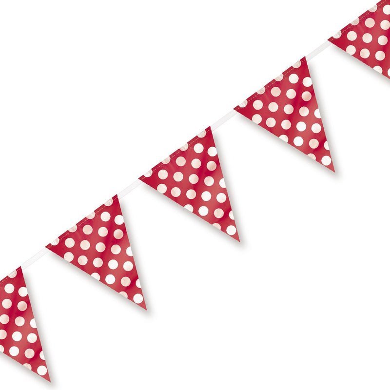 Bunting Flag Banner (Large) Polka Dot Red image 0