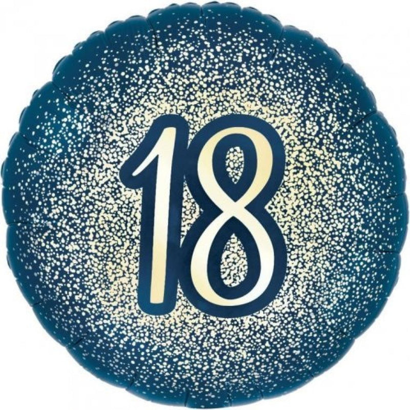 Foil Balloon 18" 18th Navy & Gold Glitter image 1