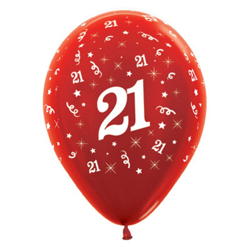 Uninflated - Balloon Single 21st Birthday Assorted (B) image 0