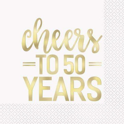 "Cheers To 50 Years" napkins 16pk image 0
