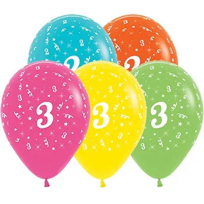 Uninflated - Balloon Single 3rd Birthday Assorted