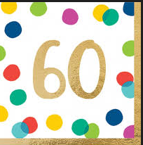 60th Birthday Napkins Happy Dot image 0