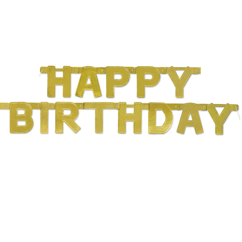 Happy Birthday Jointed Banner - Gold image 0