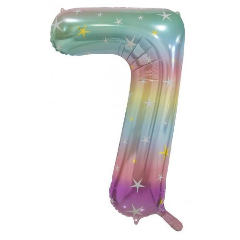 Foil Balloon Number Rainbow "7" image 0