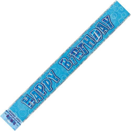 Banner Happy Birthday - Blue & Silver image 0