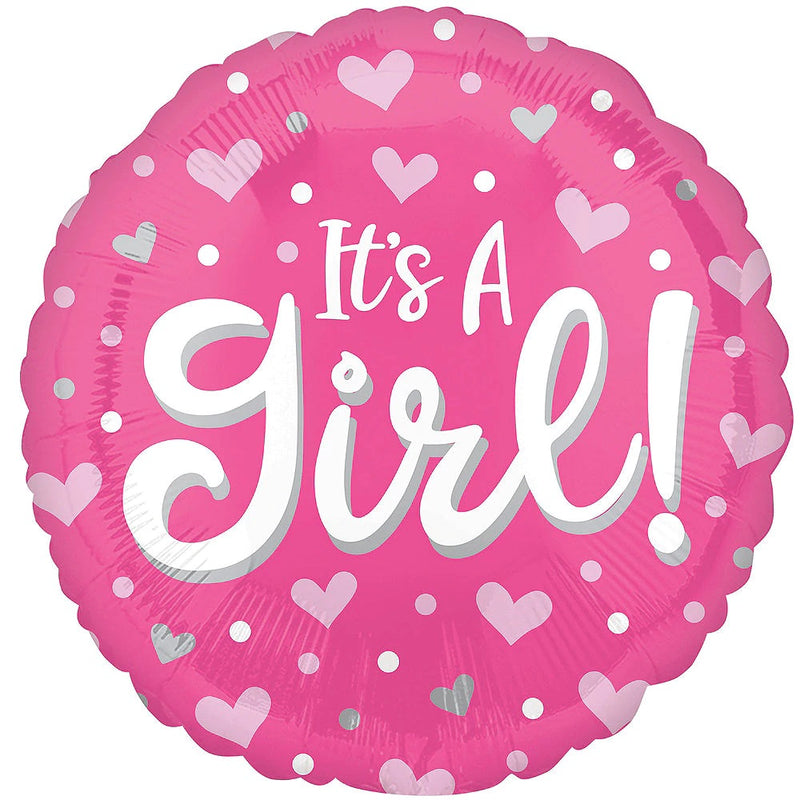 Foil Balloon 18" It's a Girl Hearts image 0