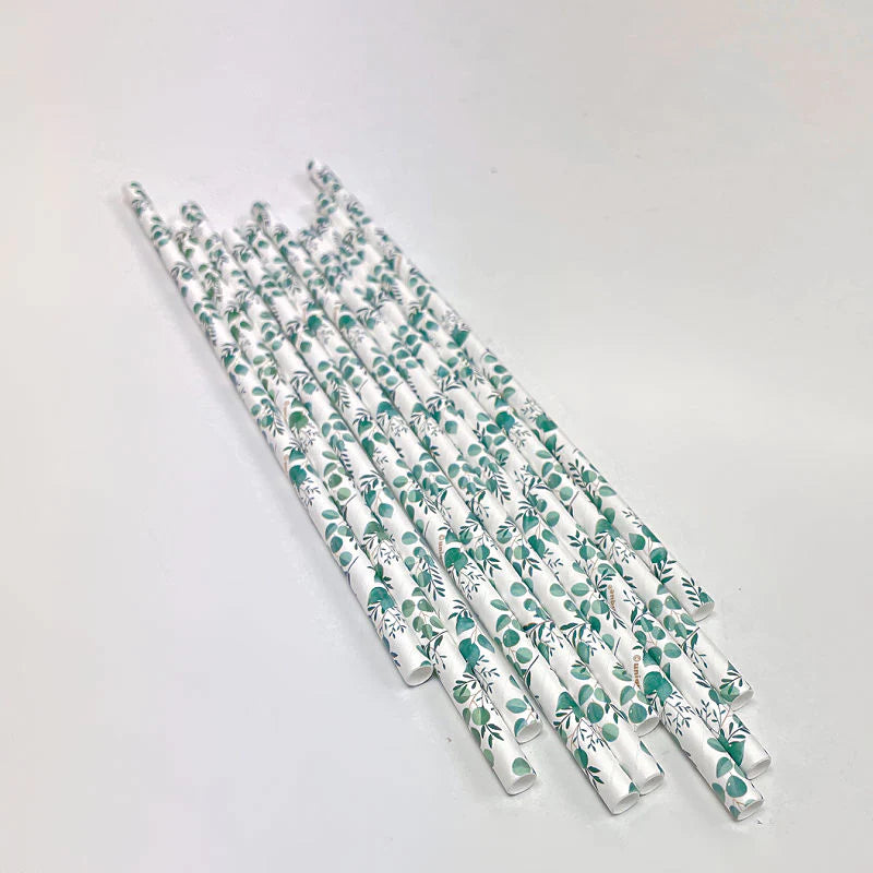 Botanical Paper Straws 10pk image 0