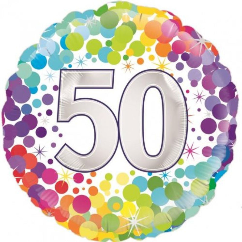 Foil Balloon 18"Happy Birthday 50th Confetti image 0