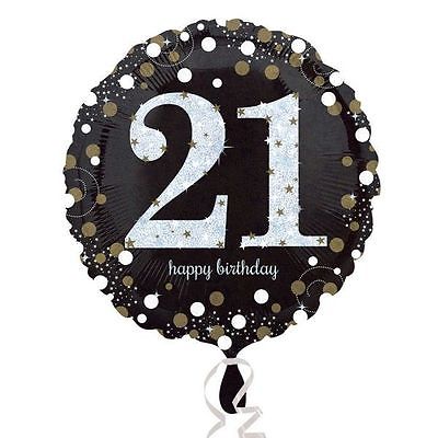 Foil Balloon 18" Happy 21st Birthday Sparkle image 0