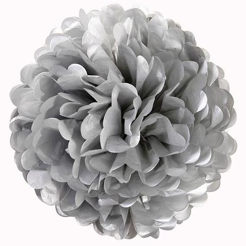 Tissue Paper Pom Pom 40cm - Silver image 0