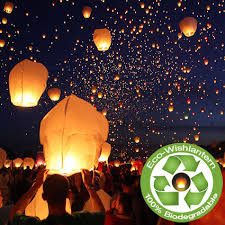 Eco Flying Sky Lantern - White 5pack image 0