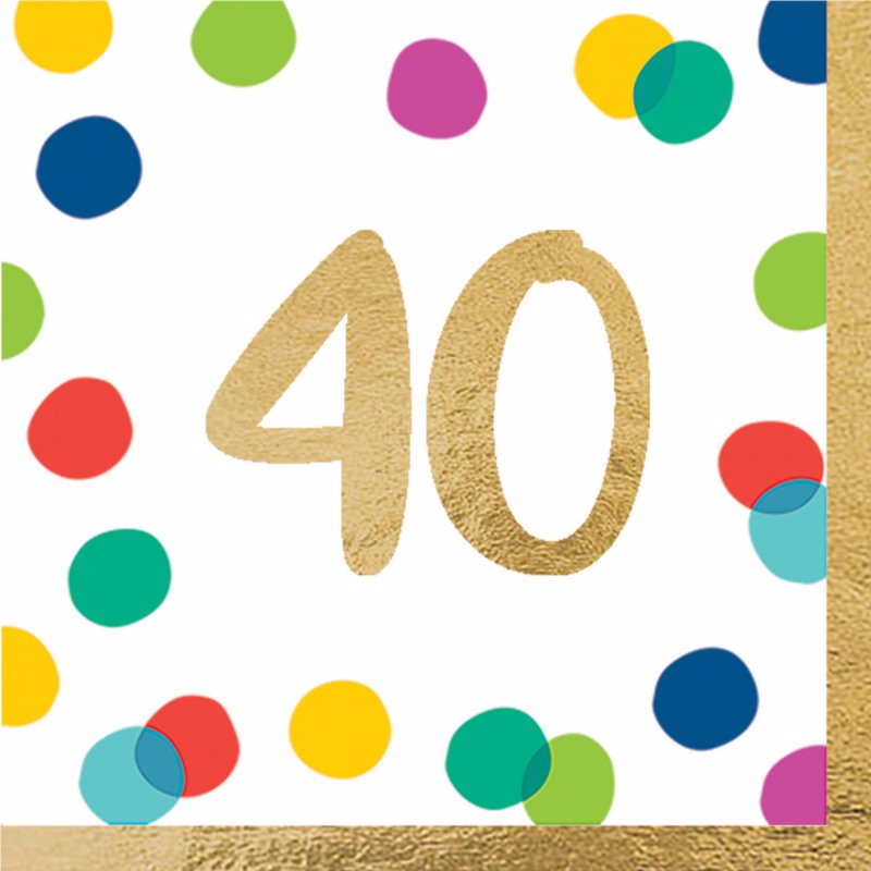 Happy Dots Lunch Napkins 40th image 0