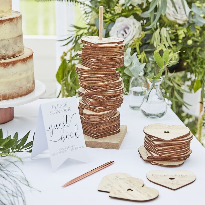 Wooden Hearts - Stacking Guest Book image 0