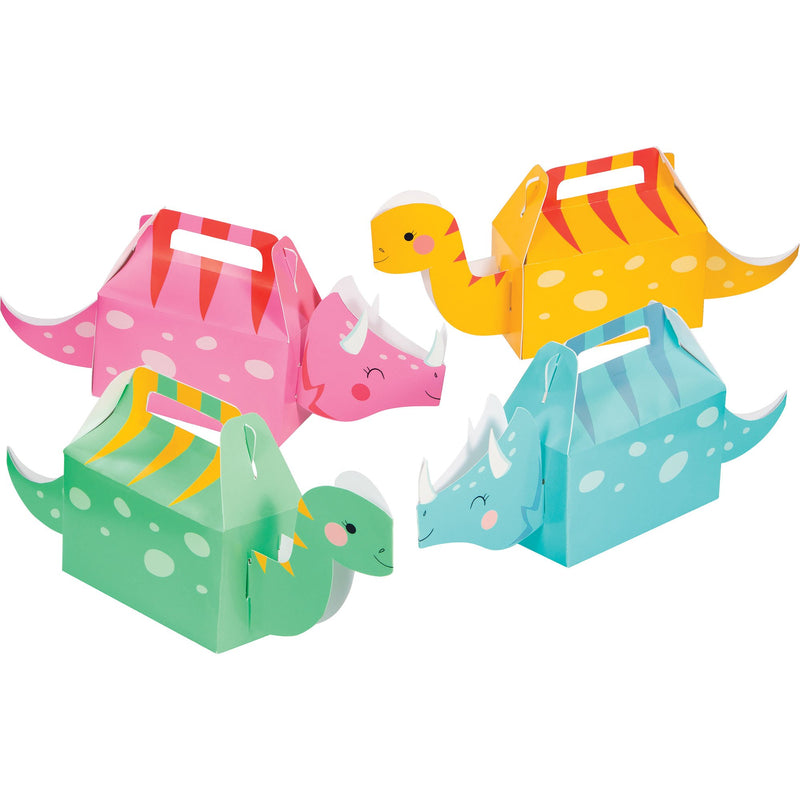 Dino Party 3D Treat Boxes 4pk Pink/Blue Mix image 0