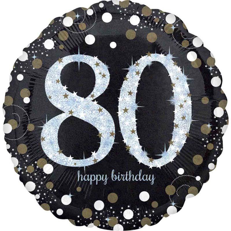 Foil Balloon 80th Birthday - Sparkling
