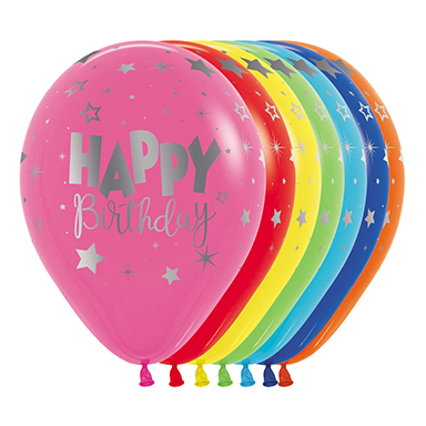 Happy Birthday Assorted Balloons - 12pk image 0