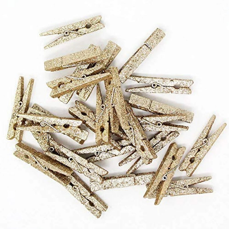 Glitter pegs - Champagne 6pk