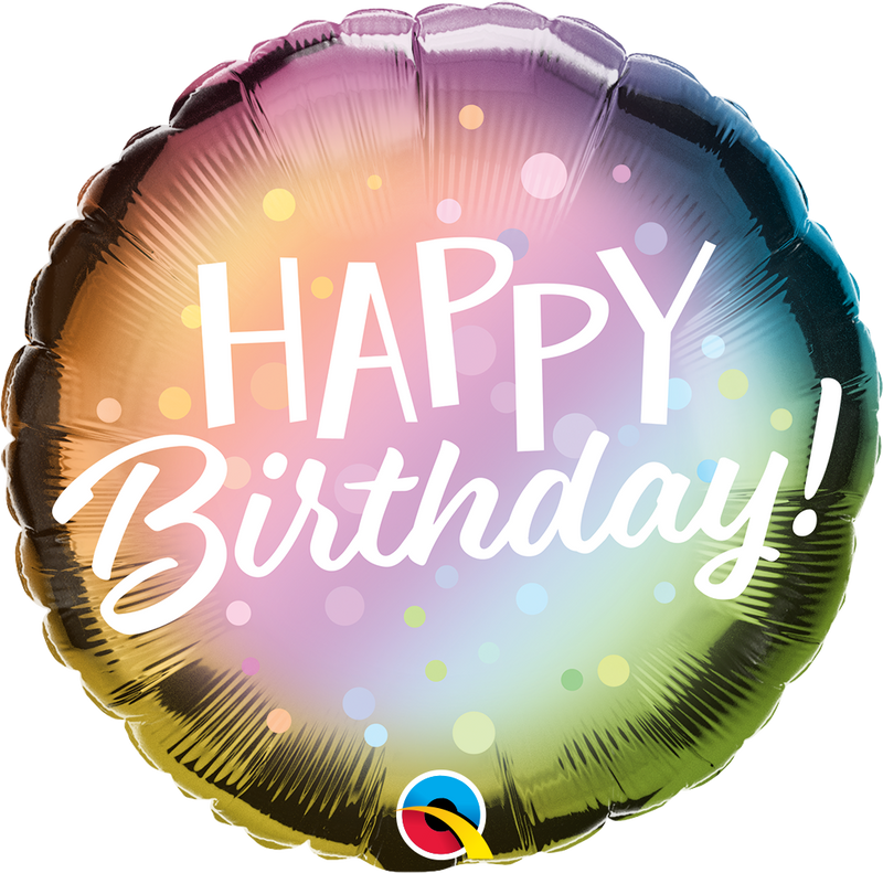 Foil Balloon 18" Happy Birthday - Metallic Ombre