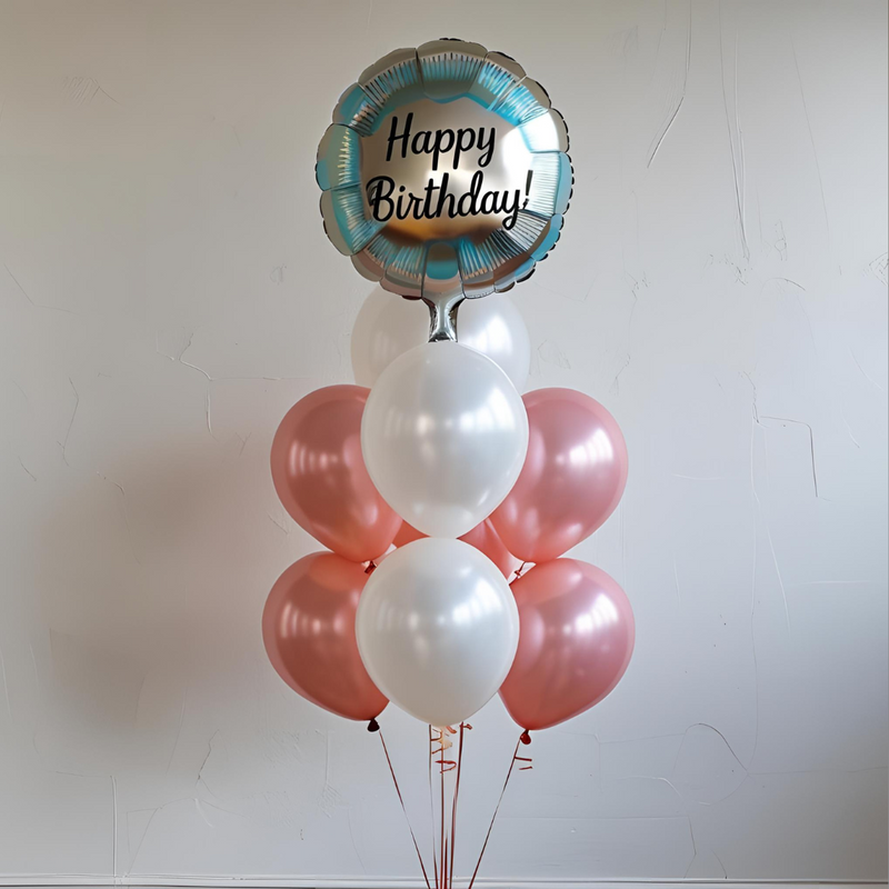 Happy Birthday Balloon Bunch - Table or Floor Height, Your Way!