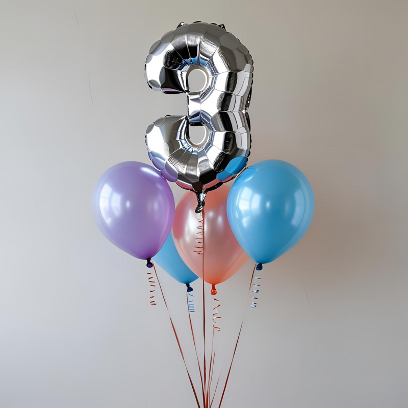 Single Foil Number Balloon Bunch