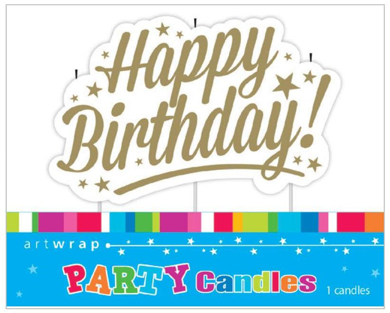 Happy Birthday Candle Gold Stars image 0