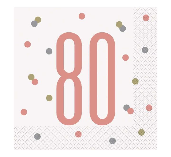 80th Dot Napkins 16pk image 0