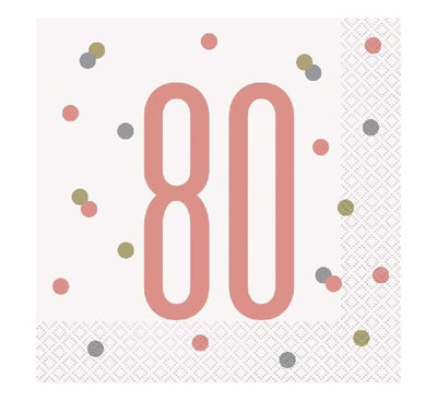 80th Dot Napkins 16pk image 0