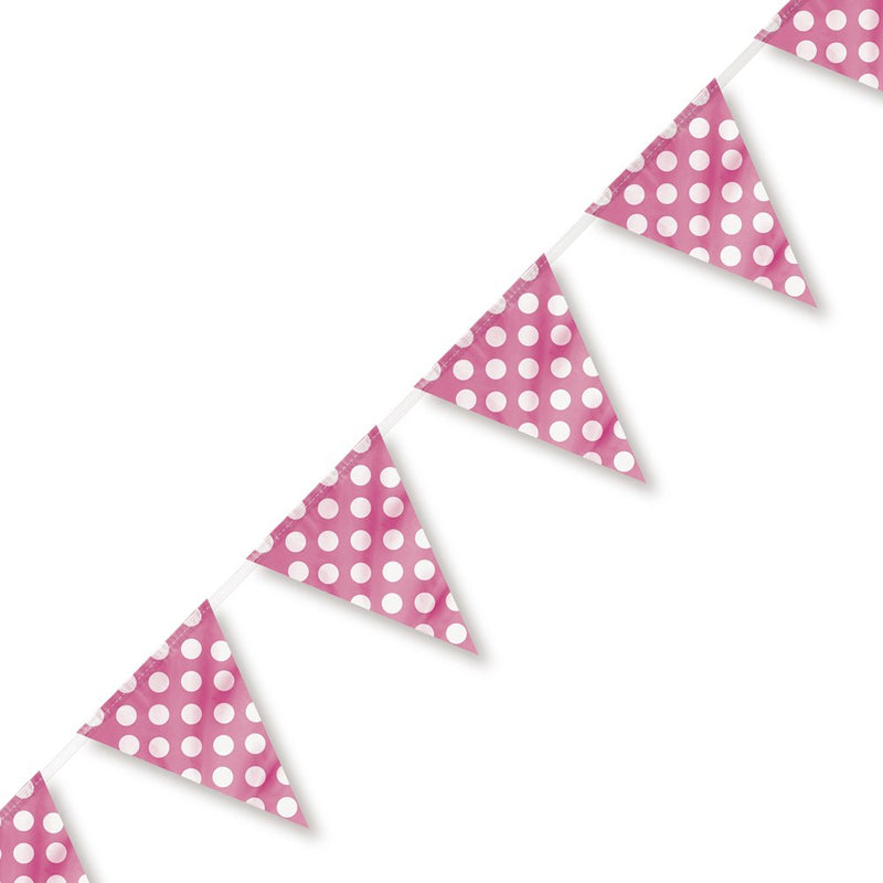 Bunting Flag Banner (Large) Polka Dot Pink image 0