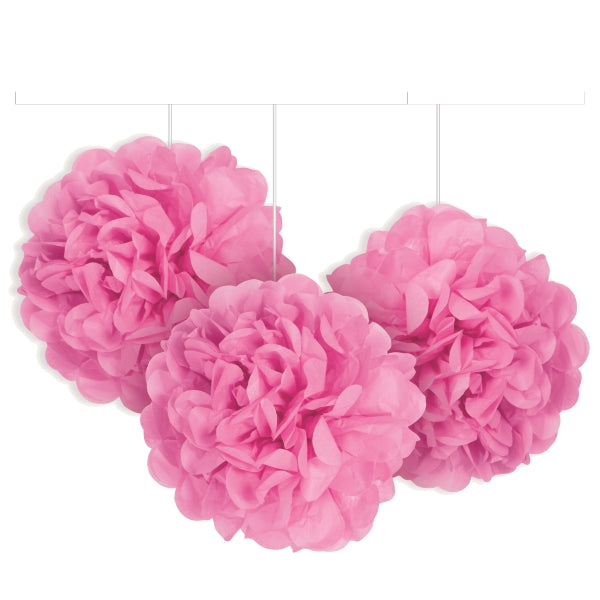 Tissue Paper Pom Poms - Mini Pink 3pk image 0