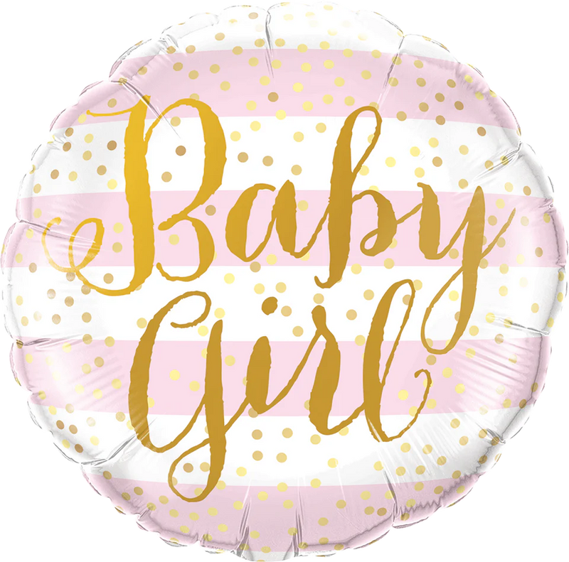 18" Foil Balloon Baby Girl Stripes
