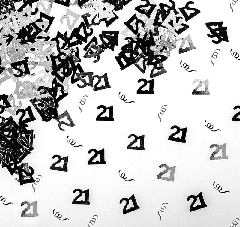 Scatter Confetti 21 - Black and Silver