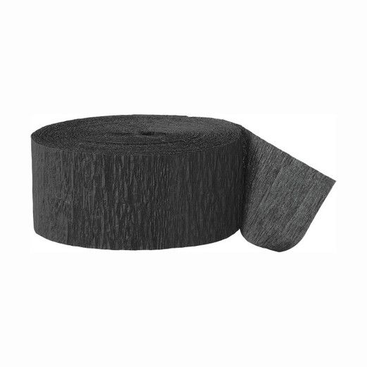 Crepe Streamers 24m Black 2pk