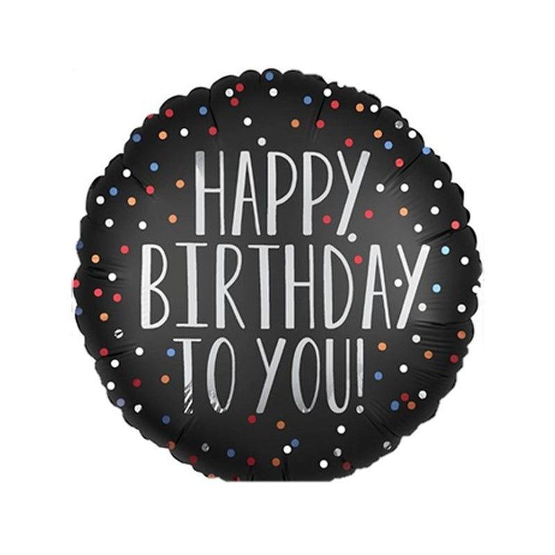 Foil Balloon 18" Happy Birthday Polka Dot