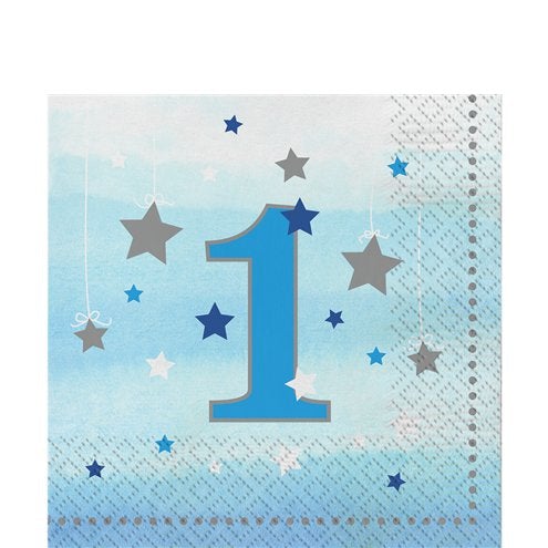 Blue Star 1st Birthday Napkins 16pk