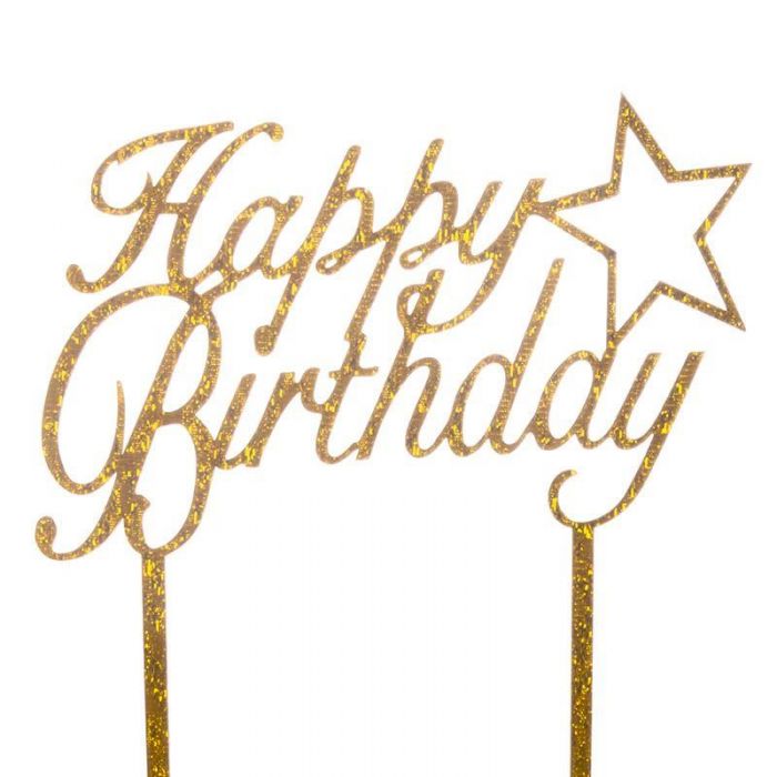 Birthday Cake Topper Glittery image 0