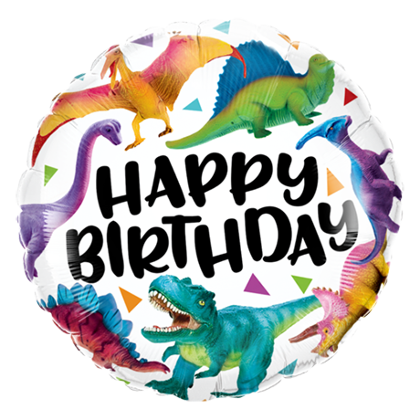 Foil Balloon 18" Happy Birthday - Dinosaur
