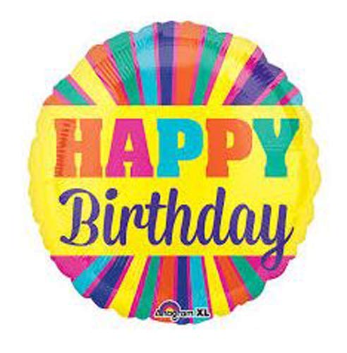 Foil Balloon 21" Happy Birthday Colour Blast image 0