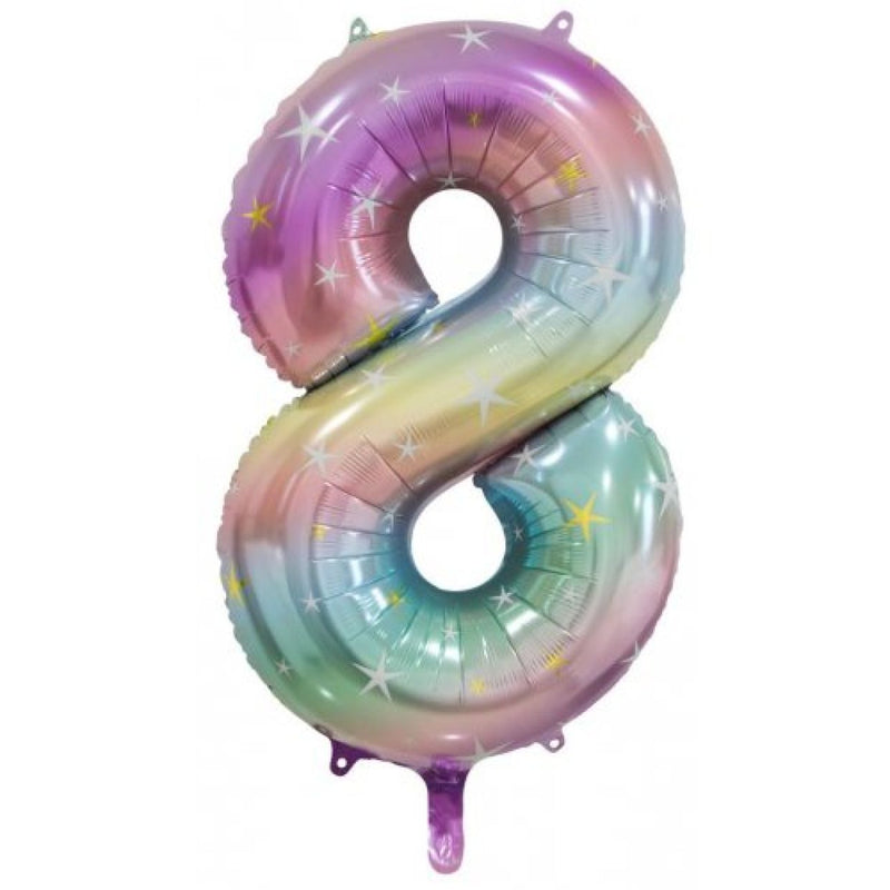 Foil Balloon Number Rainbow "8" image 0
