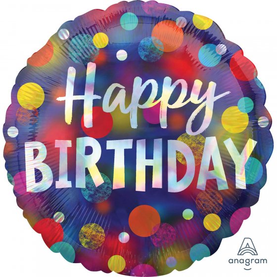 Foil Balloon 18" Happy Birthday - Party Dots image 0