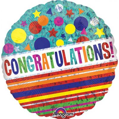 Foil Balloon 18" Congratulations Chevron image 0